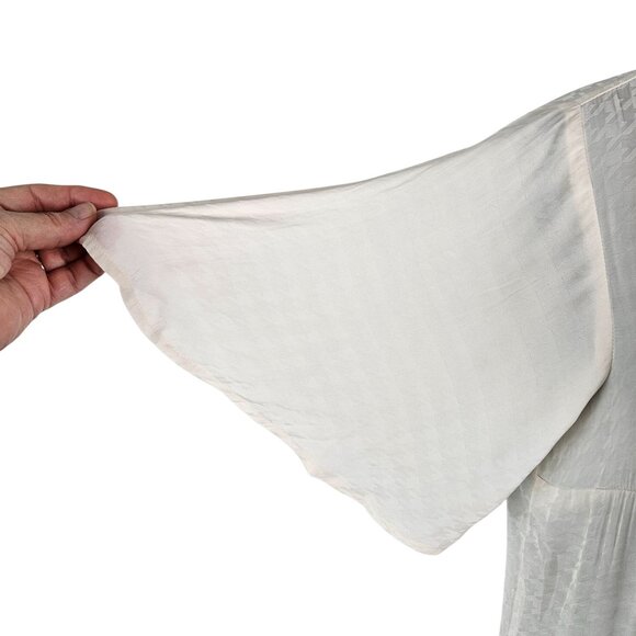 A New Day Womens Size XS Houndstooth Sheer Blouse Flutter Sleeves Casual Career - Picture 6 of 9